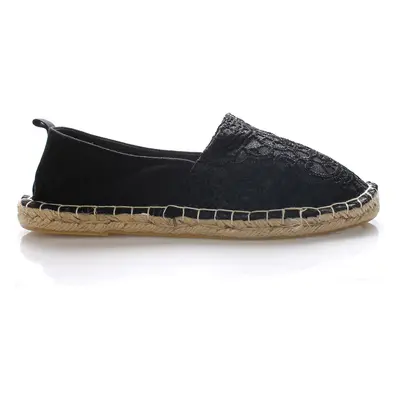 Černé espadrilky s krajkou Monshoe