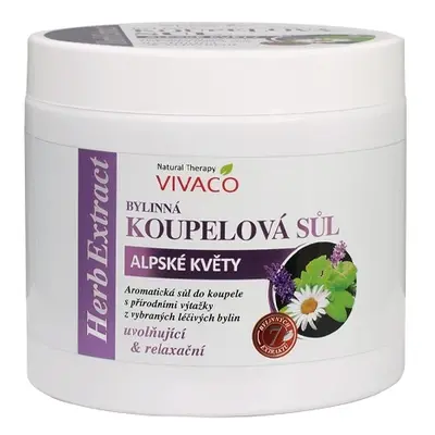 Vivaco Sůl do koupele Alpské květy HERB EXTRACT 650 g