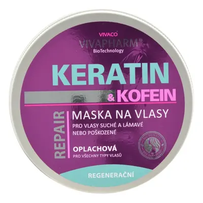 Vivaco Keratinová maska na vlasy s kofeinem VIVAPHARM 200 ml