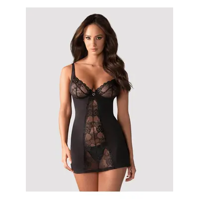 Košilka Obsessive HEARTINA CHEMISE černá S-M