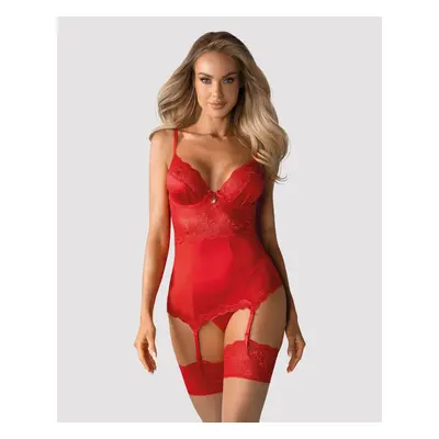 Korzet Obsessive LOVICA CORSET červený L-XL