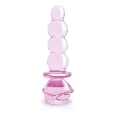 Kolík anální Dream Toys GLAZE GLASS 5.5" Rosebud Beaded Plug růžový