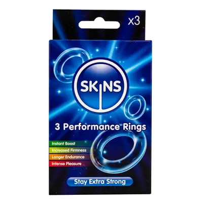 Sada kroužků na penis Skins Performance Ring 3 ks transparentní