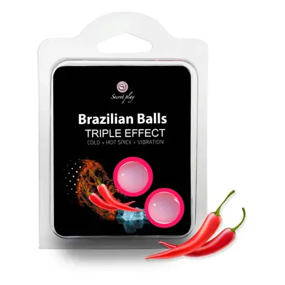 Olej masážní BRAZILIAN TRIPLE EFFECT 2 BALLS SET