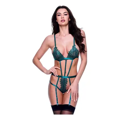 Body Baci Lingerie LACE WITH GARTERS zelené S-M