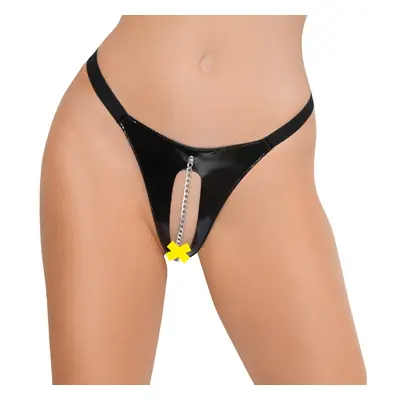 Tanga Black Level otevřená černá L-XL