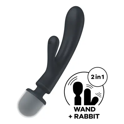 Masážní hlavice a vibrátor 2v1 SATISFYER Triple Lover šedá