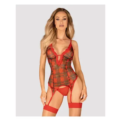 Kostým vánoční Obsessive Jollymore Corset červený XS-S