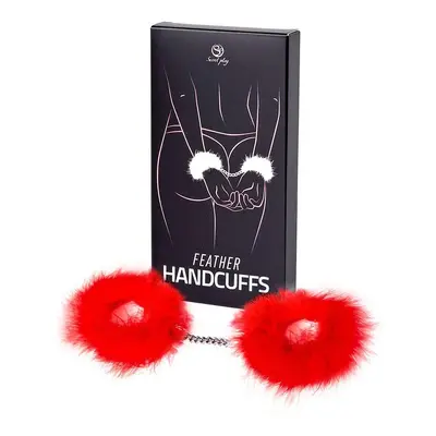 Pouta péřová SECRET HANDCUFFS red marabou