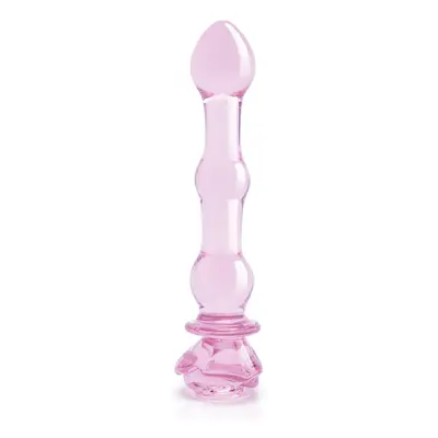 Dildo Dream Toys GLAZE GLASS 8" Rosebud Beaded růžové