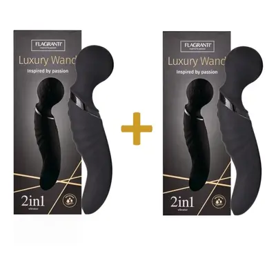 SET Masážní hlavice FLAGRANTI Luxury Wand 2v1 černá 2 ks