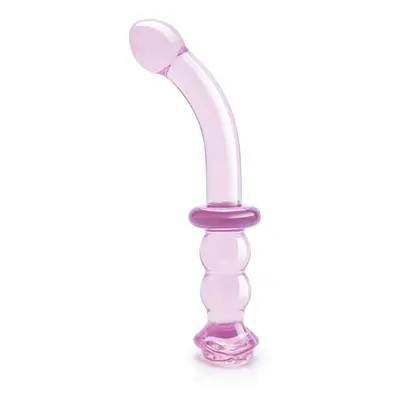 Dildo Dream Toys GLAZE GLASS 8" Rosebud G-spot růžové