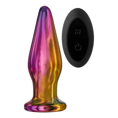 Kolík anální Dream Toys GLAMOUR GLASS REMOTE TAPERED duhový