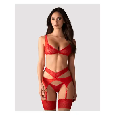 Souprava Obsessive Cupide Desir 3 PC Set červená S-M