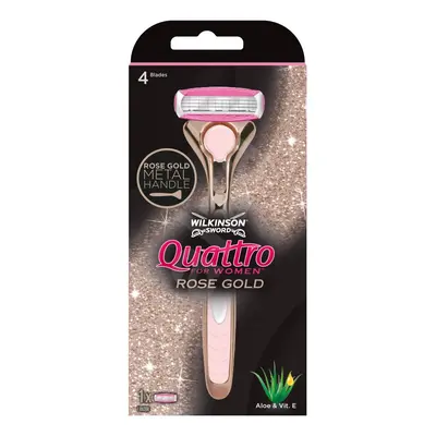 Holicí strojek WILKINSON Sword Quattro Rose Gold pro ženy + 1 ks hlavice