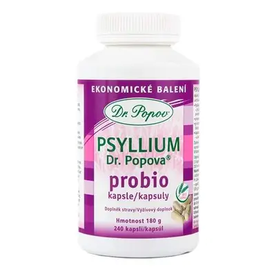 Psyllium Dr. Popova PROBIO kapsle, ekonomické balení, 240 ks