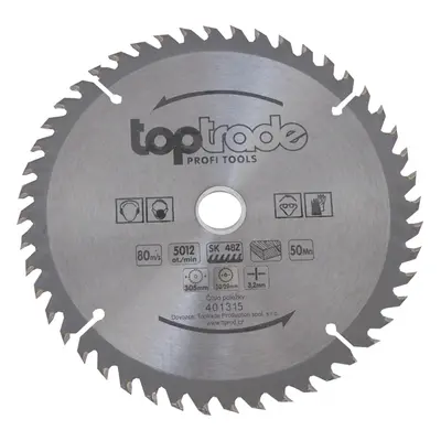 TOPTRADE kotouč pilový, na dřevo, s SK plátky, 48 zubů, 305 x 3,2 x 30/20 mm