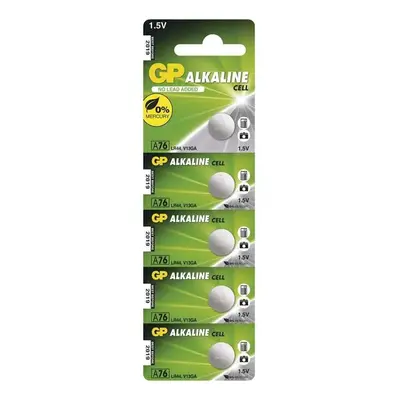 baterie GP alkalická, speciální, knoflíková, LR 44, 5ks blistr, kapacita 110 mAh, 1,5 V