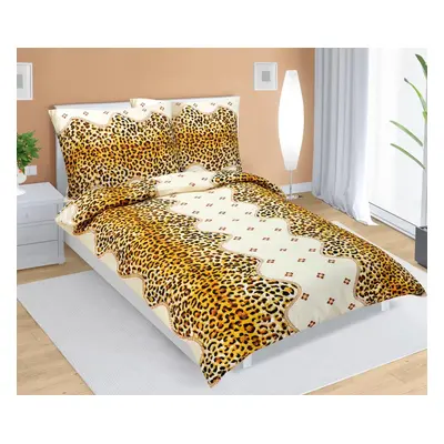 veratex Povlečení krepové leopardí vzor 140x200, 70x90 cm