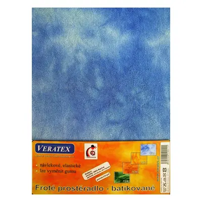 veratex Froté prostěradlo batika 90x200/17cm modrá batika