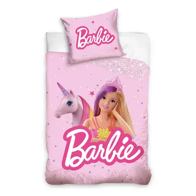 Greno Povlečení do postýlky 100x135+40x60 Barbie a Kouzelný Jednorožec