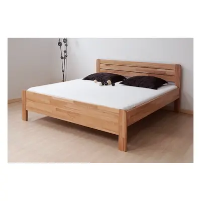 Postel BMB Sofi Lux - Masivní Buk Rozměr: 90x210 cm, Provedení rohů: Oblé, Moření: Šedá