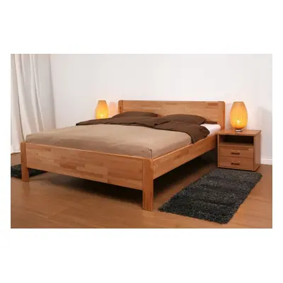 Postel BMB Sofi plus - Masivní Buk Rozměr: 90x210 cm, Provedení rohů: Rovné, Moření: 70 - Bělená