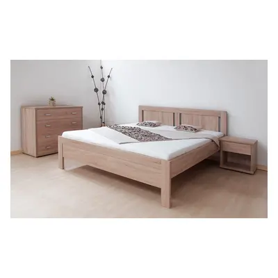 Postel BMB Karlo night - Masivní buk Rozměr: 180x210 cm, Provedení rohů: Rovné, Moření: 75 - Mah