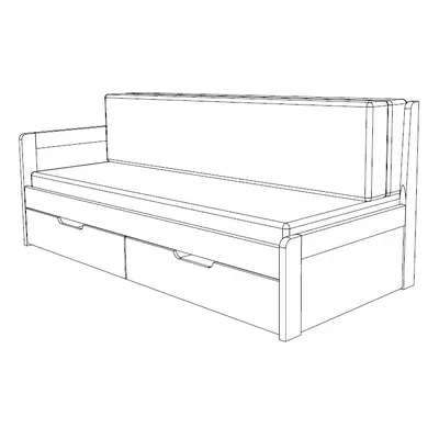 BMB Postel TANDEM PLUS s levou područkou - IMITACE DŘEVA Rozměr: 90/170x200 cm, Dekor: Buk, Prov