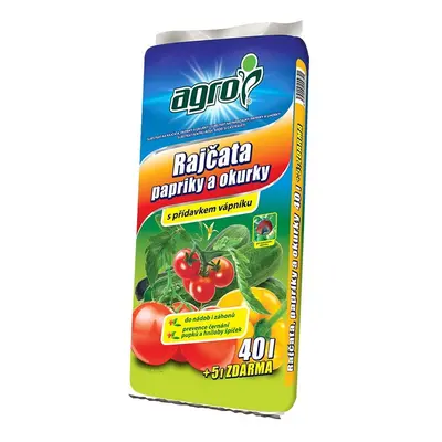 AGRO CS AGRO Substrát pro rajčata, papriky a okurky 40 + 5 l ZDARMA