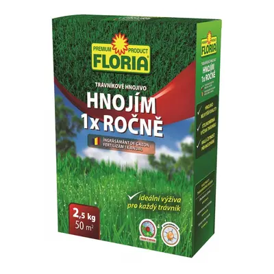 AGRO CS FLORIA Trávníkové hnojivo HNOJÍM 1x ROČNĚ 2,5 kg