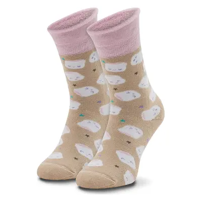 Klasické ponožky Unisex Zooksy Warm Winter Marshmallows Béžová