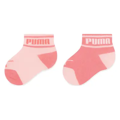 Sada 2 párů dětských vysokých ponožek Puma Baby Wording Sock 2P 935479 Růžová