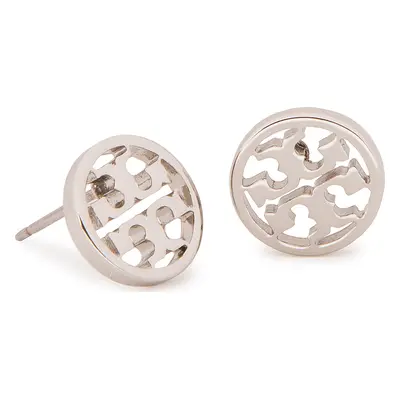 Naušnice Tory Burch Logo Circle Stud Earring 11165518 Stříbrná