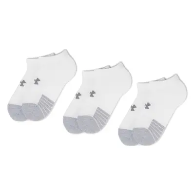 Sada 3 párů nízkých ponožek unisex Under Armour Heatgear No Show Sock 1346755-100 Bílá