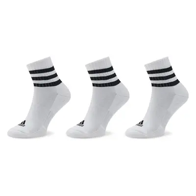 Nízké ponožky Unisex adidas 3-Stripes Cushioned Sportswear Mid-Cut Socks 3 Pairs HT3456 Bílá