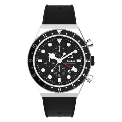 Hodinky Timex Q Timex Three Time Zone Chronograph TW2V70000 Černá