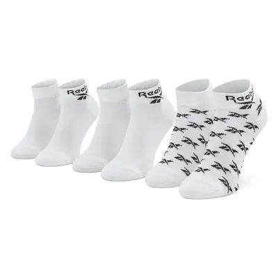 Sada 3 párů vysokých ponožek unisex Reebok Cl Fo Ankle Sock 3P GG6674 Bílá