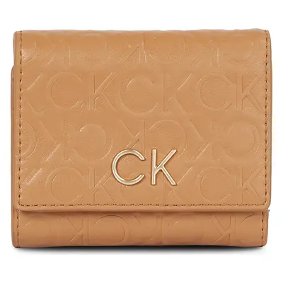 Dámská peněženka Calvin Klein Re-Lock Trifold Xs Emb K60K611321 Hnědá