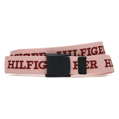 Dětský pásek Tommy Hilfiger Corporate Hilfiger Webbing Belt AU0AU01740 Růžová