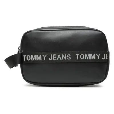 Kosmetický kufřík Tommy Jeans Tjm Essential Leather Washbag AM0AM11425 Černá