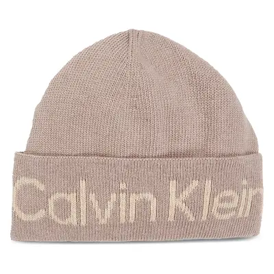 Čepice Calvin Klein Logo Reverso Tonal Beanie K60K611151 Béžová