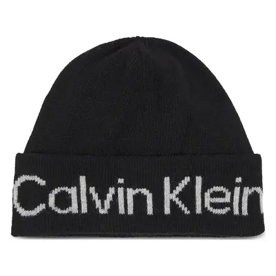 Čepice Calvin Klein Logo Reverso Tonal Beanie K60K611151 Černá