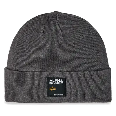 Čepice Alpha Industries Label Beanie 118934 Šedá