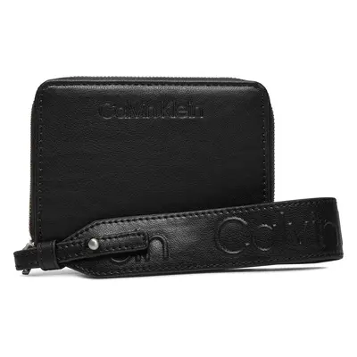 Velká dámská peněženka Calvin Klein Gracie Wallet W/Strap Md K60K611387 Černá