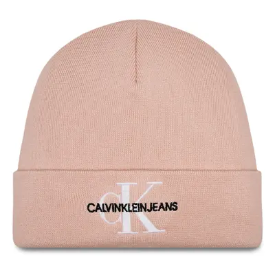 Čepice Calvin Klein Monologo Embro Beanie K60K611254 Růžová