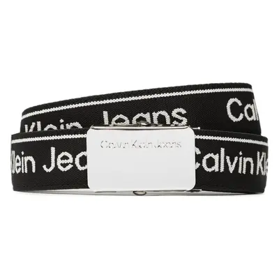 Dětský pásek Calvin Klein Jeans Logo Taupe Buckle Belt IU0IU00393 Černá