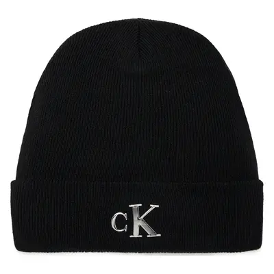 Čepice Calvin Klein Jeans Minimal Monogram Beanie K60K611542 Černá