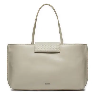 Kabelka Calvin Klein Calvin Mini Quilt Medium Tote K60K611885 Écru