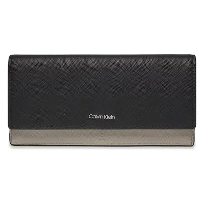 Velká dámská peněženka Calvin Klein Business Large Trifold_Saffiano K60K611700 Černá